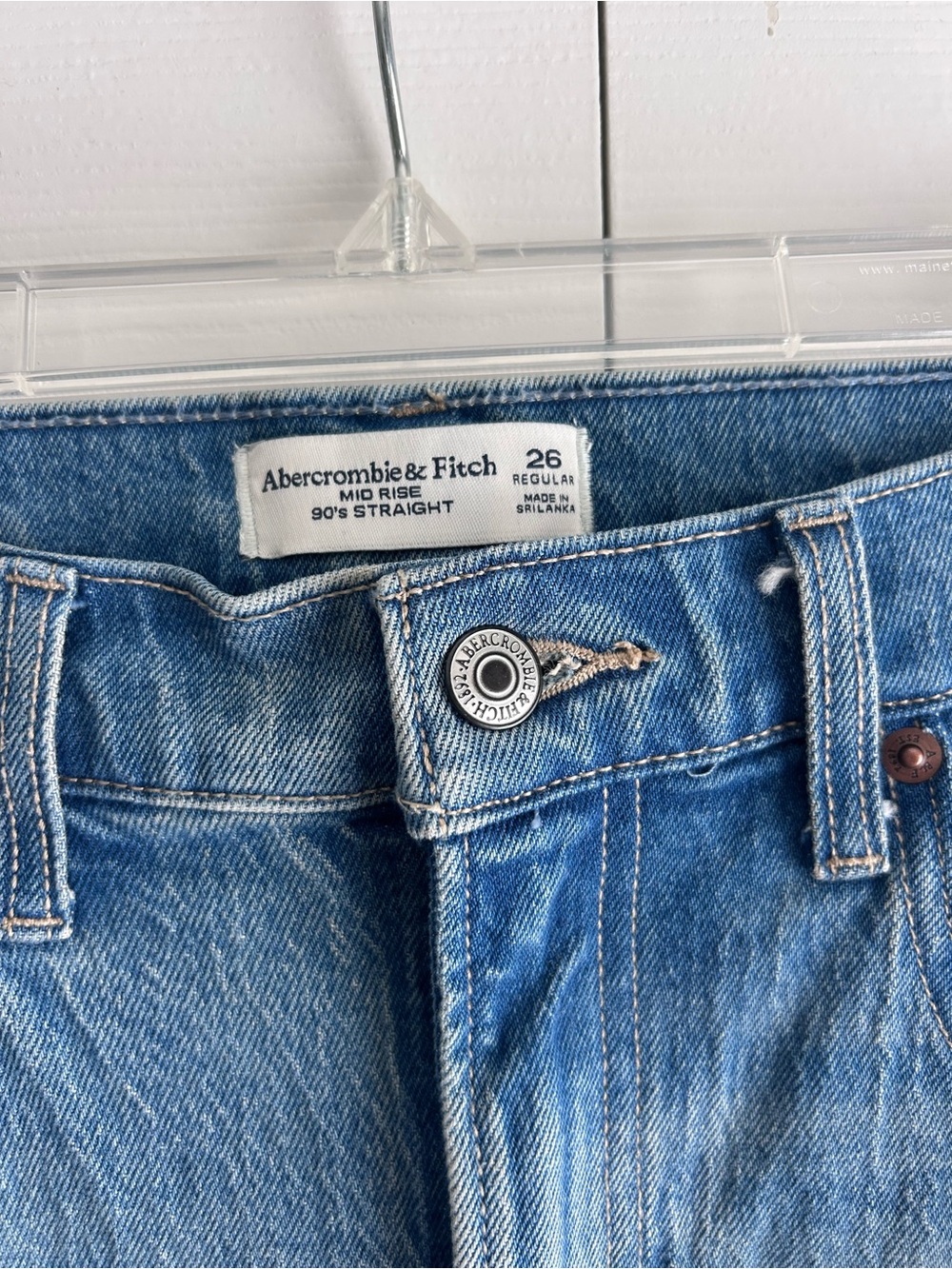Abercrombie & Fitch Light Blue 90's Straight Mid Rise Jeans